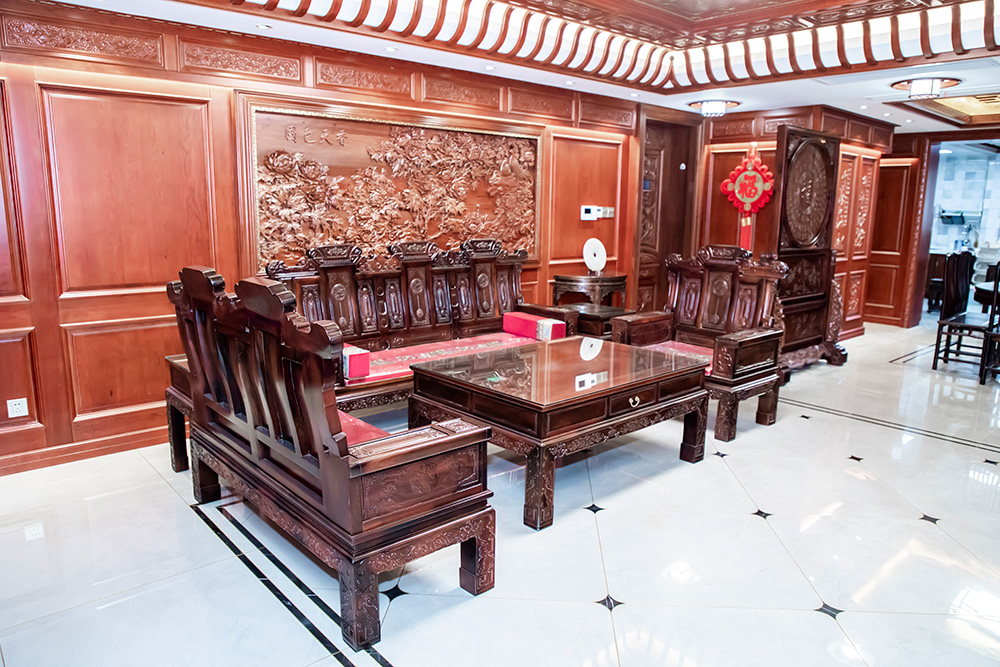 复古新中式红木沙发（单人沙发、三人沙发、茶几）